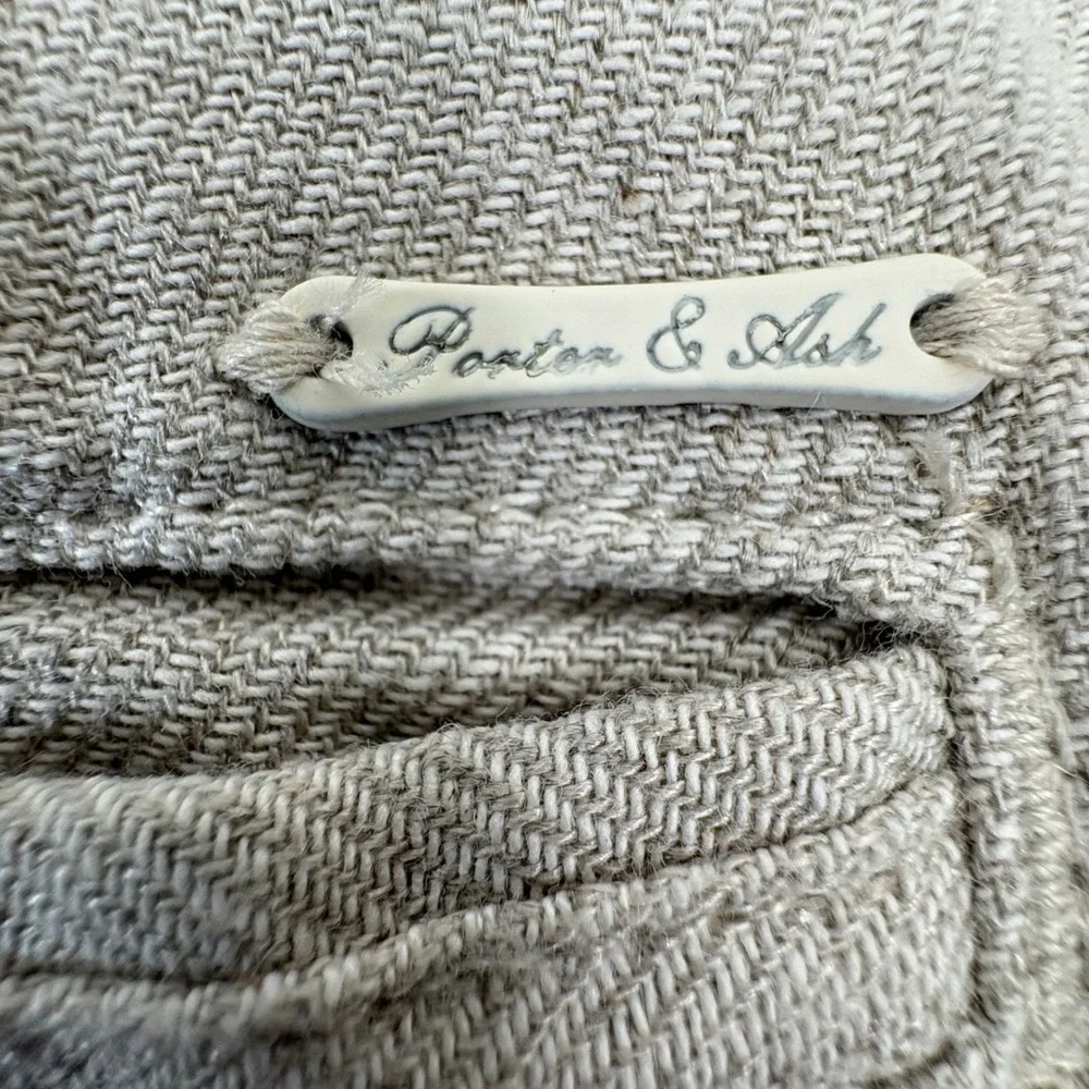 Porter & Ash Cargo Pants Mens 32x27 Beige Linen Blend Slim Fit Utility Granola
